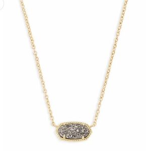 Kendra Scott Elisa Gold Pendant Necklace in Platinum Drusy